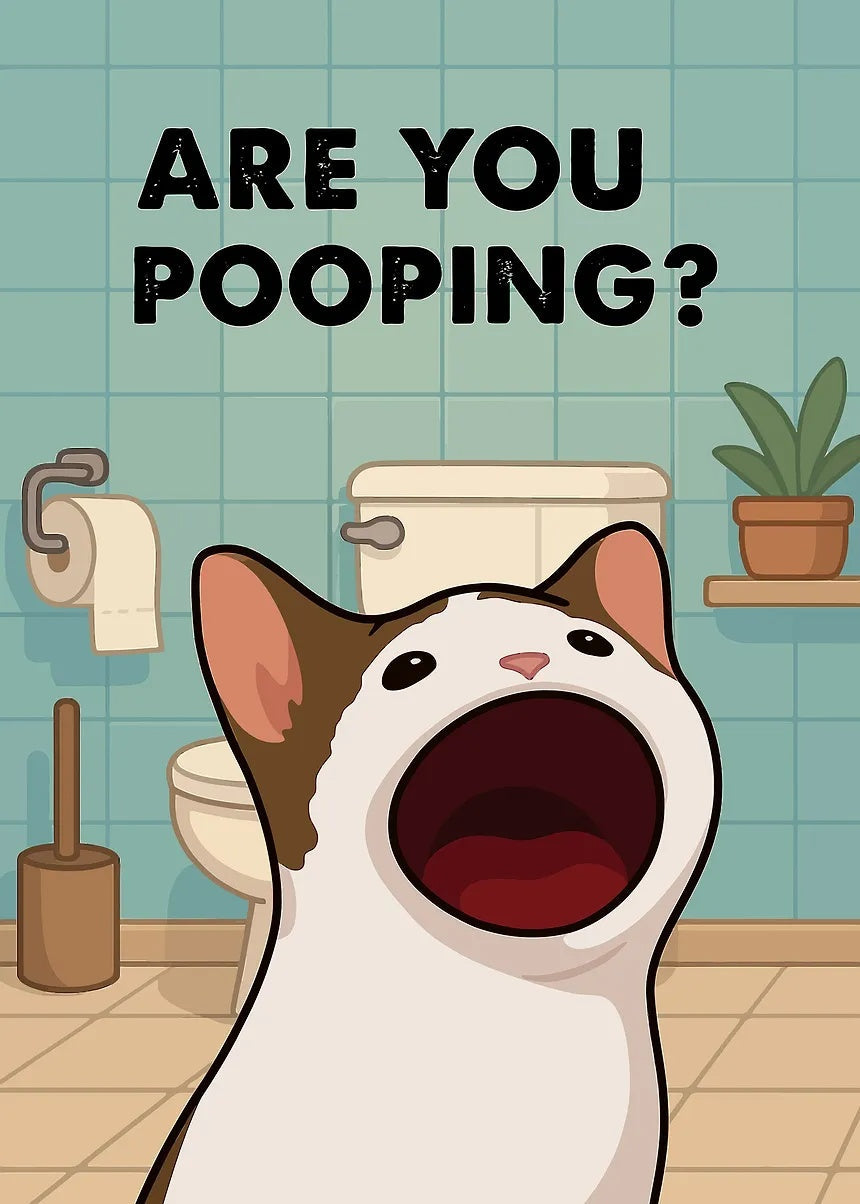 Are You Pooping Funny Cat Poster metal poster artwork